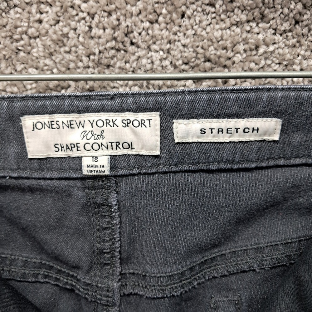 Jones New York Sport Shape Control Straight Leg Pants Gray Womens 18 Stretch - Picture 3 of 10